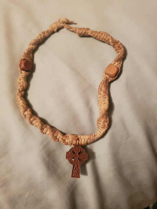 Hemp Necklace with medallion--Thick Cord